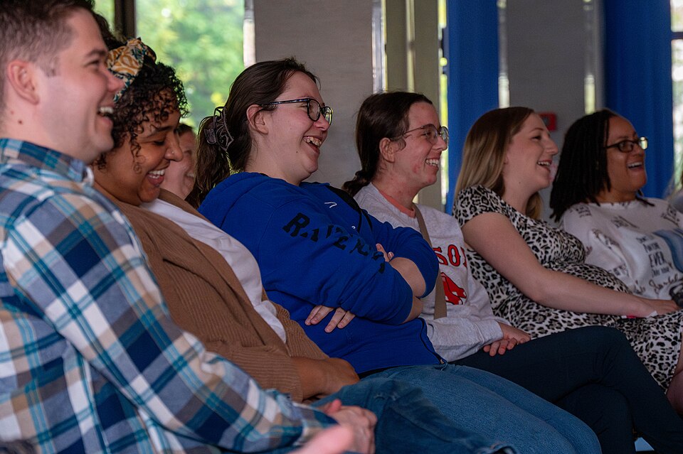comedy show audience laughing