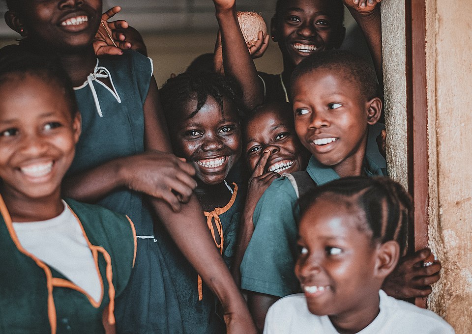 children laughing happy